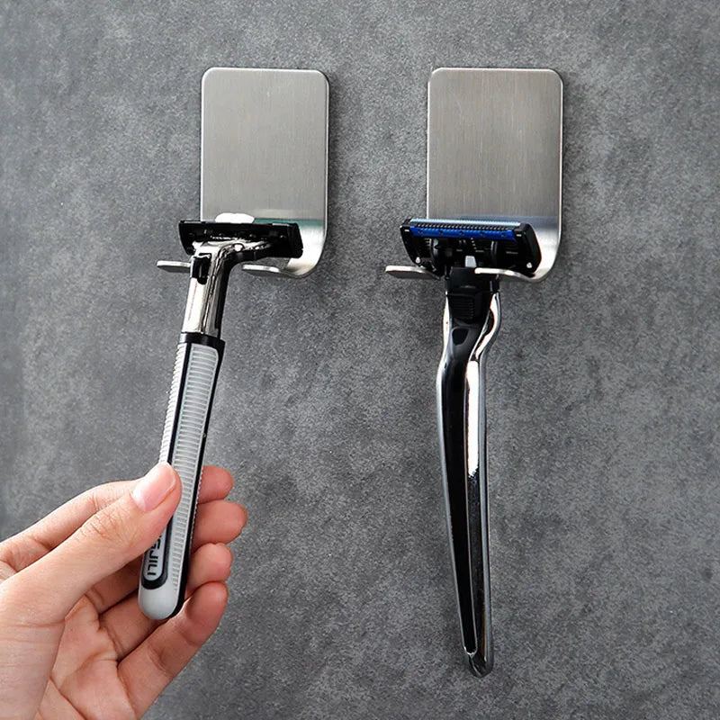 Wall Razor Holder Storage Hook Bathroom Shaving Razor Rack Men Shaver Holder Shelf Hanger Razor Stand Razor Blade Holder Hooks