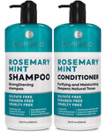 Rosemary Oil and Mint Shampoo and Conditioner Set - Sulfate Free with Peppermint - Moisturizing Products for Women and Men - Helps Flaky Dry Scalp and Dandruff - Salon Thickening for Thinning Hair