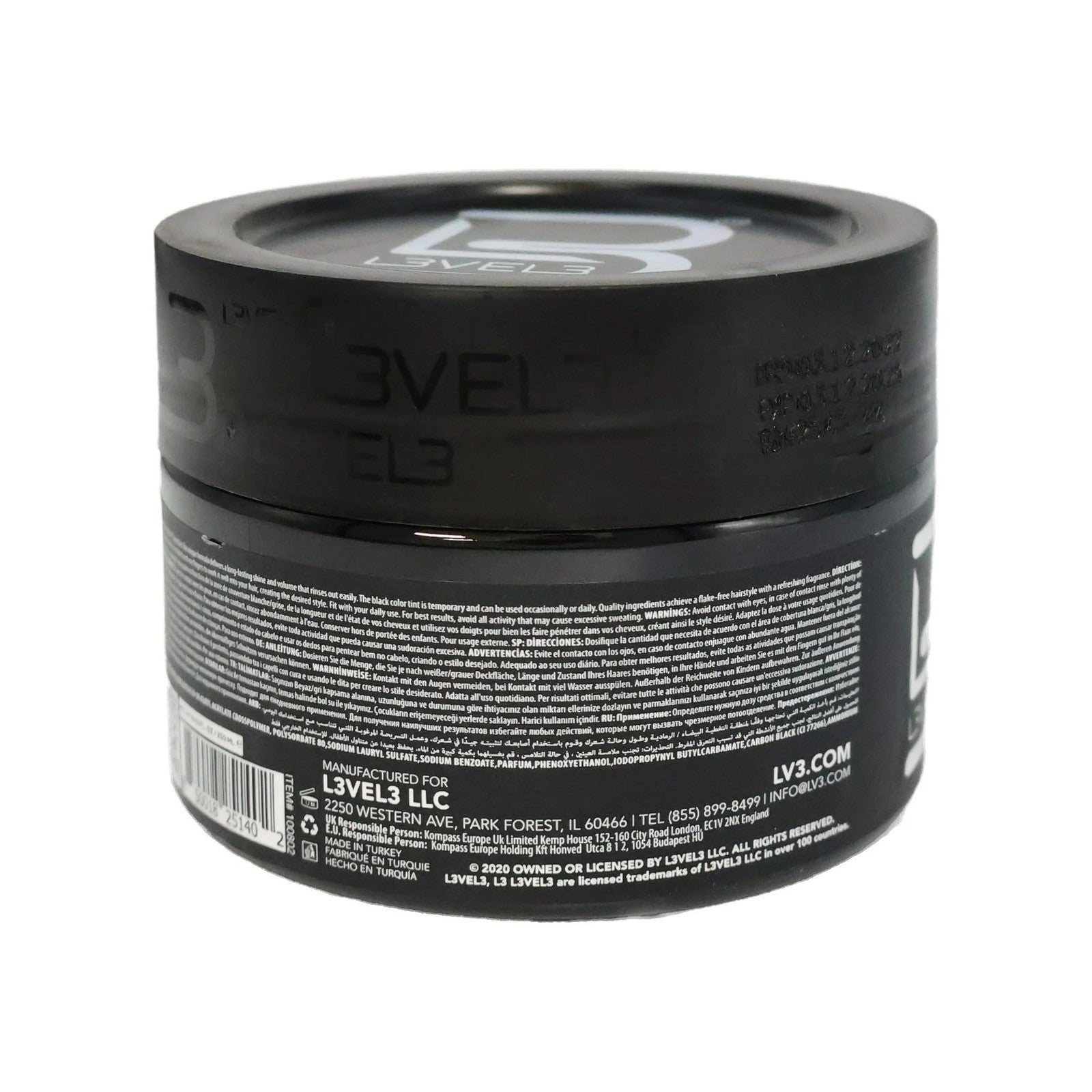 Level 3 Tinted Gel Black - Temporary Black Hair Gel for Hair L3 - No Flaking And
