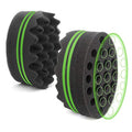 Parabirds Curl Twist Hair Sponge Big&Small Holes Brush Double-Sided Comb Brush Sponge for Afro Black Men Women (2PCS Green Round)