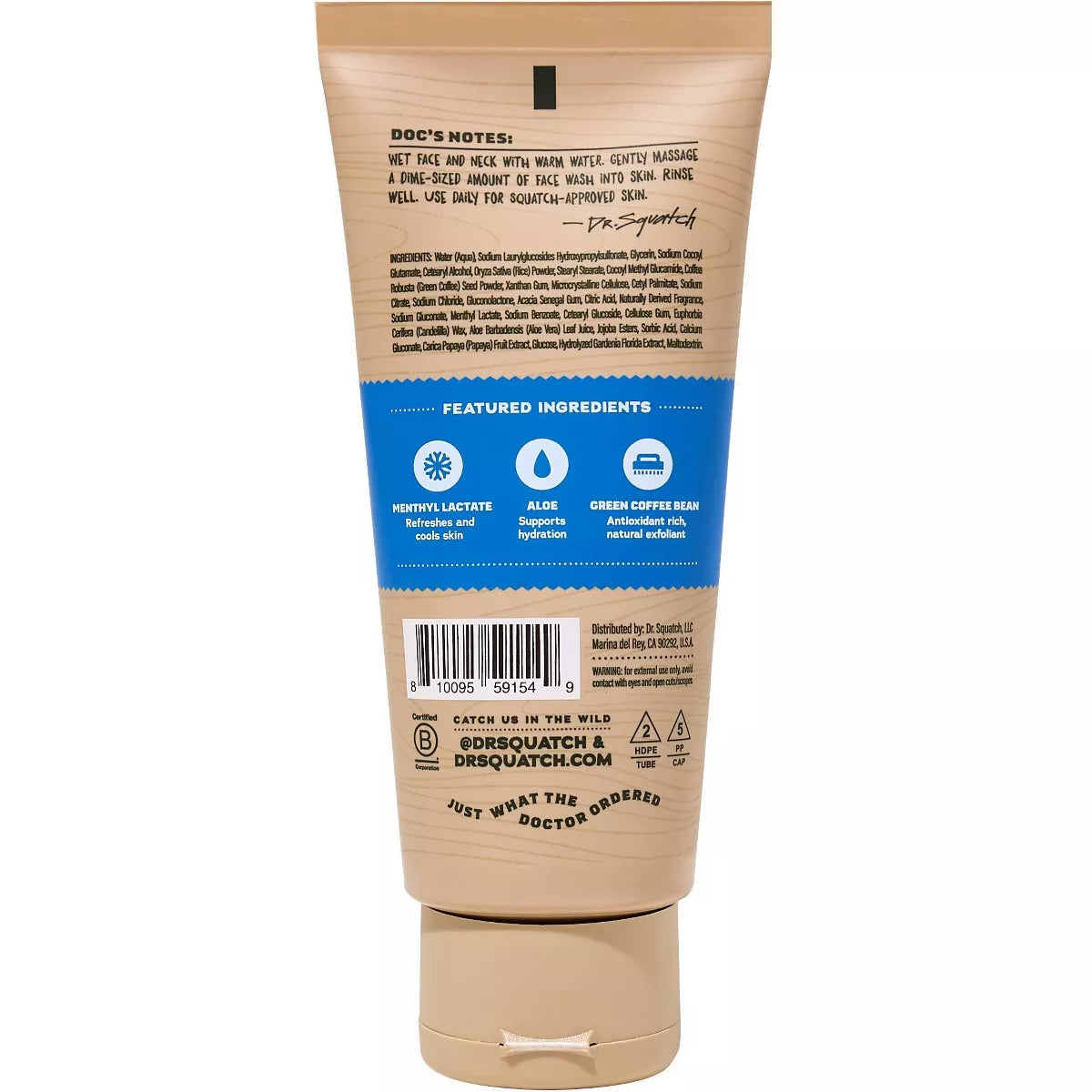 DR. SQUATCH Men'S Natural Face Wash - Fresh Falls - 4Oz