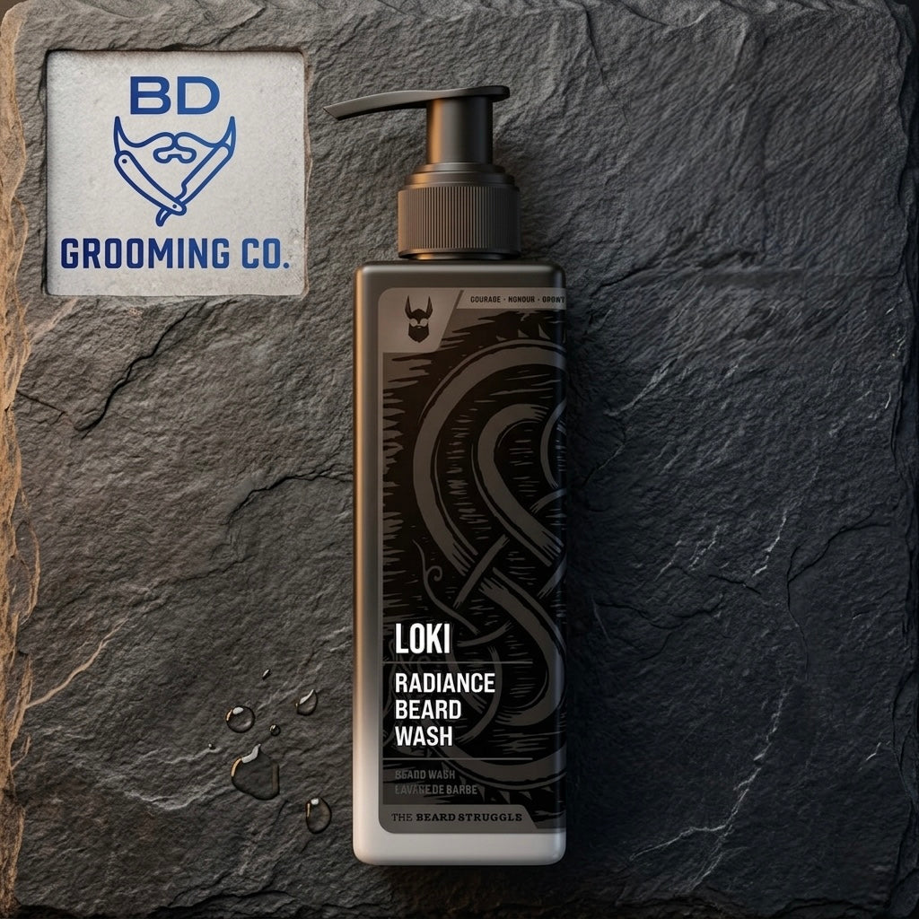 The Beard Struggle Radiance Beard Wash - Platinum Collection Loki Unscented - Deep Clean & Hydrated Beard Care - Viking Beard Shampoo for Men (8 Fl oz)