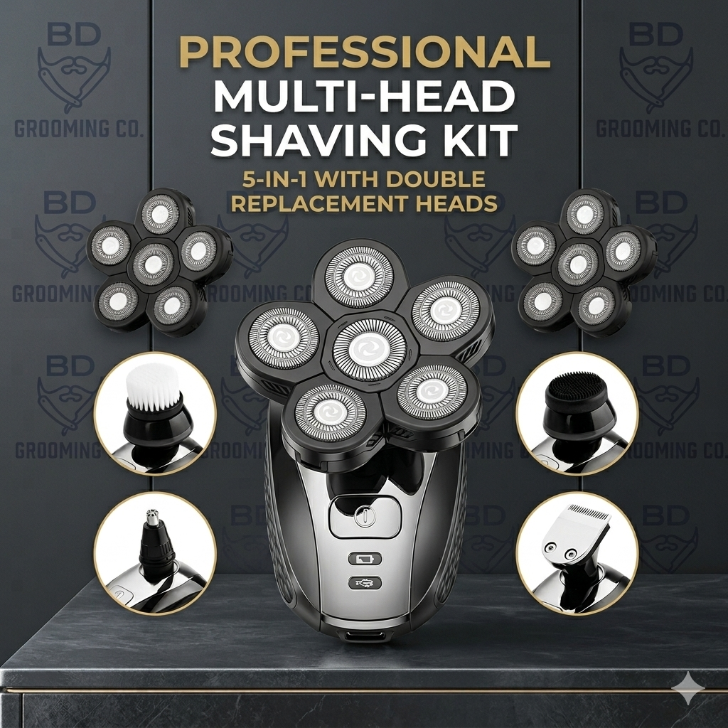 Vsmooth Head Shavers for Bald Men 7 in 1 Mens Head Razors Professional Bald Shaver Cordless Electric Shavers for Men Rechargeable Bald Shaving Grooming Kit Waterproof Balding Razor for Men