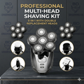 Vsmooth Head Shavers for Bald Men 7 in 1 Mens Head Razors Professional Bald Shaver Cordless Electric Shavers for Men Rechargeable Bald Shaving Grooming Kit Waterproof Balding Razor for Men
