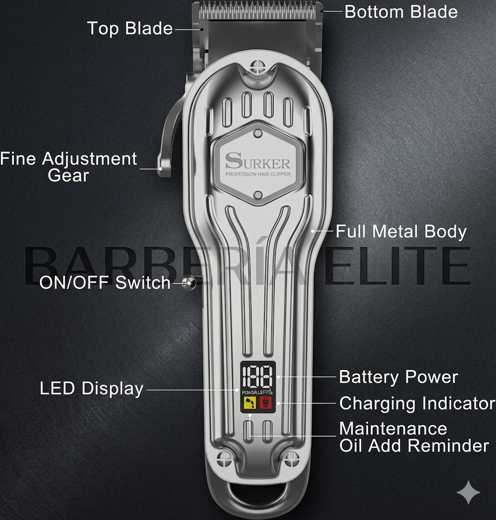 Mens Hair Clippers Cord Cordless Hair Trimmer Professional Haircut Kit for Men Rechargeable LED Display