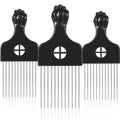 Wide Tooth Black ABS Steel Pin Comb