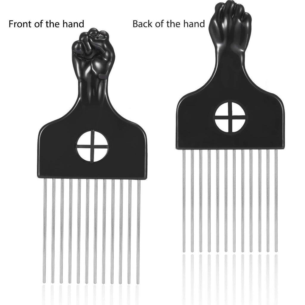 Wide Tooth Black ABS Steel Pin Comb
