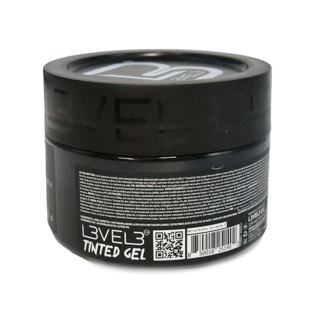 Level 3 Tinted Gel Black - Temporary Black Hair Gel for Hair L3 - No Flaking And