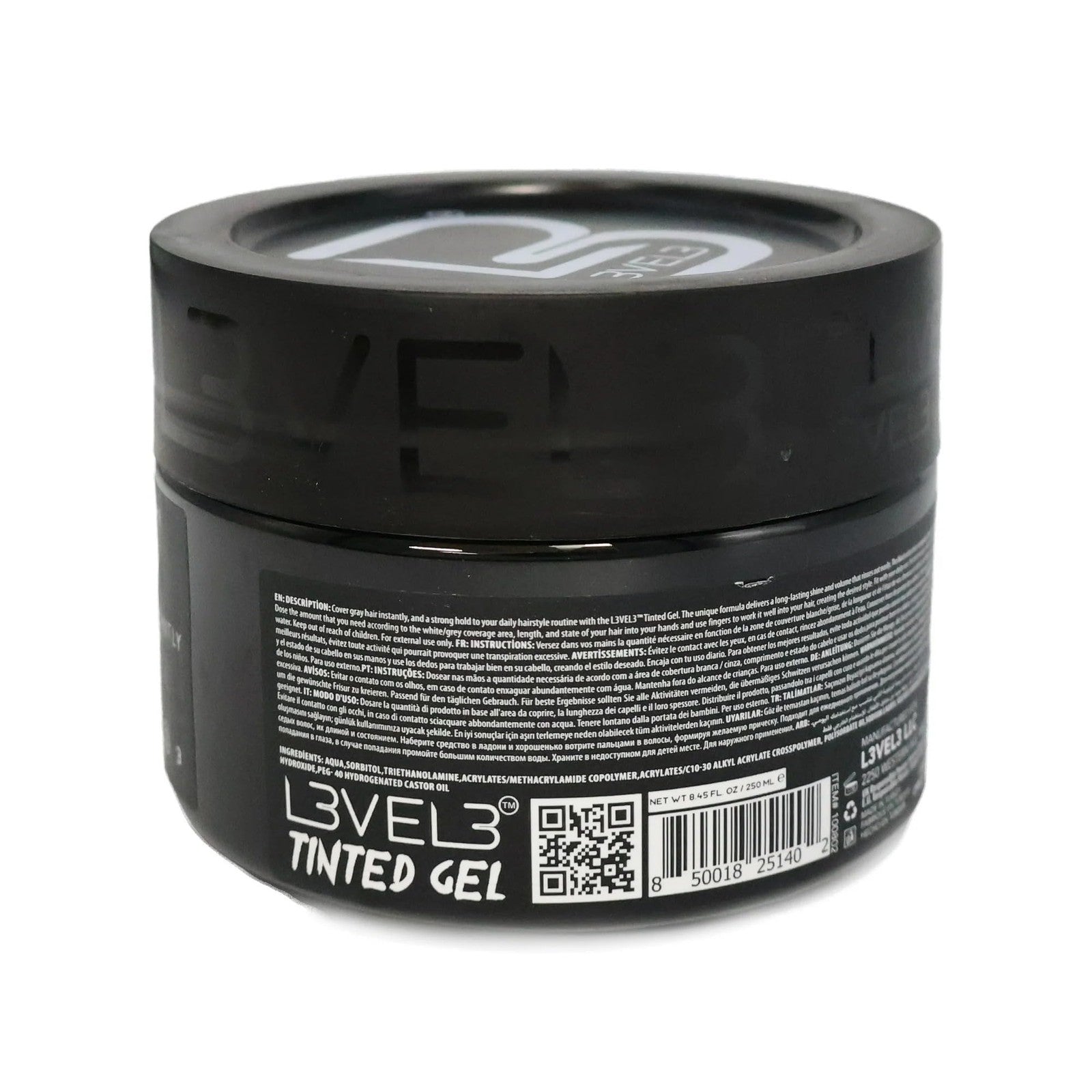 Level 3 Tinted Gel Black - Temporary Black Hair Gel for Hair L3 - No Flaking And