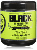 Rolda Black Styling Hair Gel - Medium To Strong Hold With Medium Shine For a Wet Slicked Back Look With All Day Hold - Activated Black Charcoal Covers Grey Hair Instantly 17.6oz