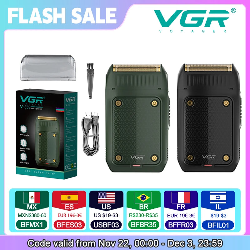 V-353 Shaver Professional Razor Electric Shaving Machine Portable Beard Trimmer Rechargeable Razor Mini Shaver for Men